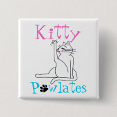 "Kat PAWlates" Vierkante Button 5,1 Cm (Voorkant)