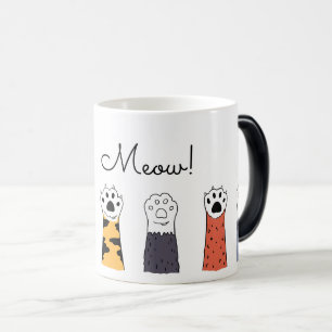 Kat Paws Black White Brown Meow Pet Lovers Magische Mok