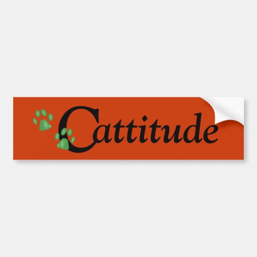 Kat Paws Cattitude Bumpersticker (Voorkant)