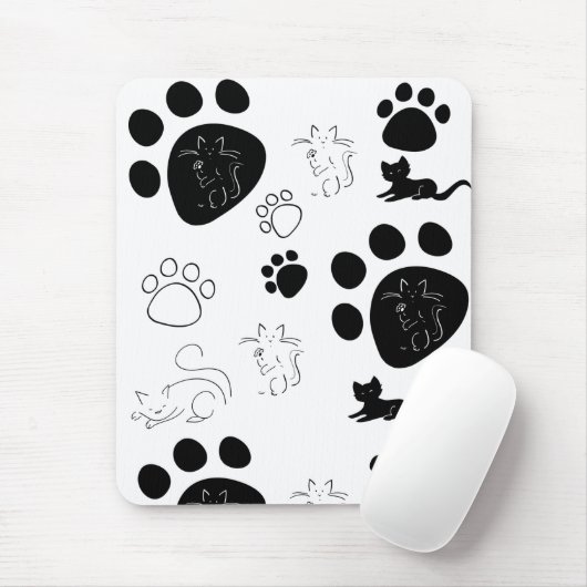 Kat paws mousepad muismat (Met muis)