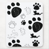 Kat paws mousepad muismat (Voorkant)