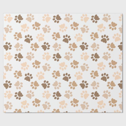 Kat Paws neutrale kleuren Cadeaupapier (Vlak)