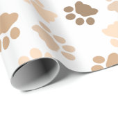 Kat Paws neutrale kleuren Cadeaupapier (Rol Hoek)