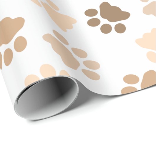 Kat Paws neutrale kleuren Cadeaupapier (Rol Hoek)