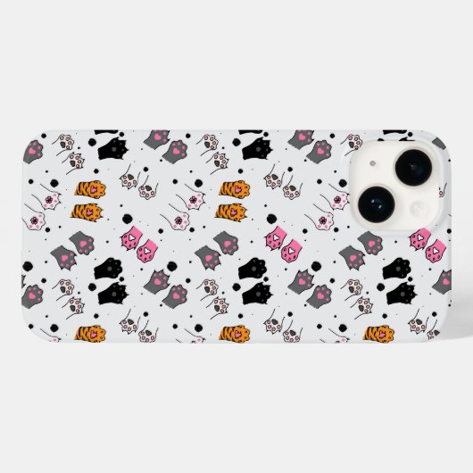 Kat Paws Patroon Case-Mate iPhone Case (Achterkant (horizontaal))