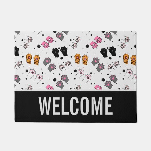 Kat Paws Patroon Deurmat (Voorkant)