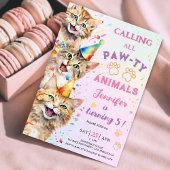 Kat Pawty Verjaardagsfeestje Meisje 5e Verjaardag Kaart