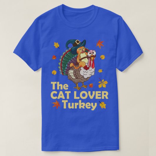 Kat Pelgrim Rijden Turkije Thanksgiving De Kat Lov T-shirt (Design voorkant)