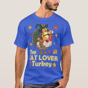 Kat Pelgrim Rijden Turkije Thanksgiving De Kat Lov T-shirt