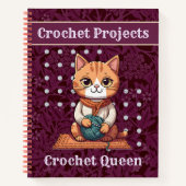 Kat Pensioengeschenken voor Crocheter Moeder Oma Notitieboek (Voorkant)