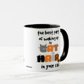 Kat per haar in je beker Humoureuze kattendeksel M Mok (Voorkant rechts)