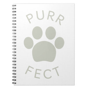 Kat Perfect Light Grey Spint Paw Print Notitieboek