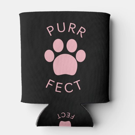 Kat Perfect Roze Spint Paw Print Blikjeskoeler (Achterkant)