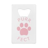 Kat Perfect Roze Spint Paw Print Creditkaart Flessenopener (Achterkant)