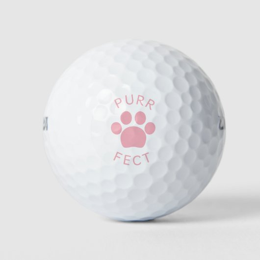 Kat Perfect Roze Spint Paw Print Golfballen (Voorkant)