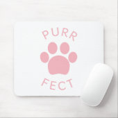 Kat Perfect Roze Spint Paw Print Muismat (Met muis)