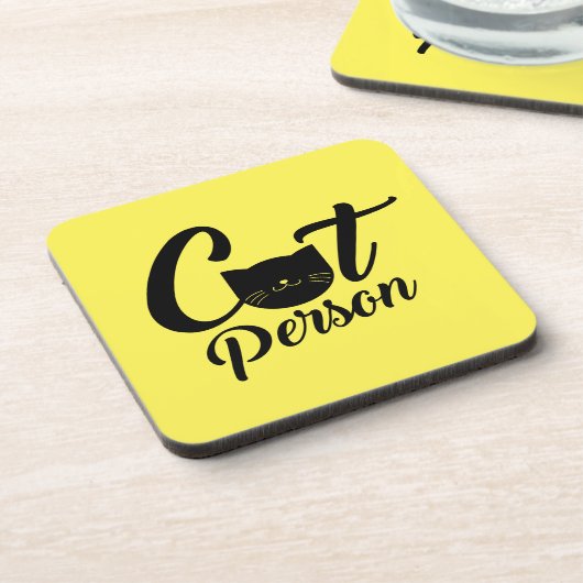 Kat Person Bier Onderzetter (Linkerzijde)