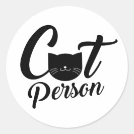Kat Person Ronde Sticker