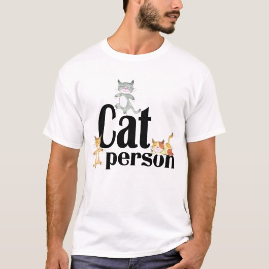Kat Person Whimsical-Katten T-shirt (Voorkant)