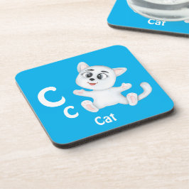 Kat personaliseer ABC: Letter C - Voeg je naam toe Bier Onderzetter
