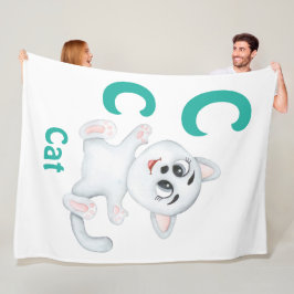 Kat personaliseer ABC: Letter C - Voeg je naam toe Fleece Deken