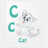 Kat personaliseer ABC: Letter C - Voeg je naam toe Fleece Deken (Voorkant)