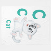 Kat personaliseer ABC: Letter C - Voeg je naam toe Fleece Deken (Voorkant (Horizontaal))