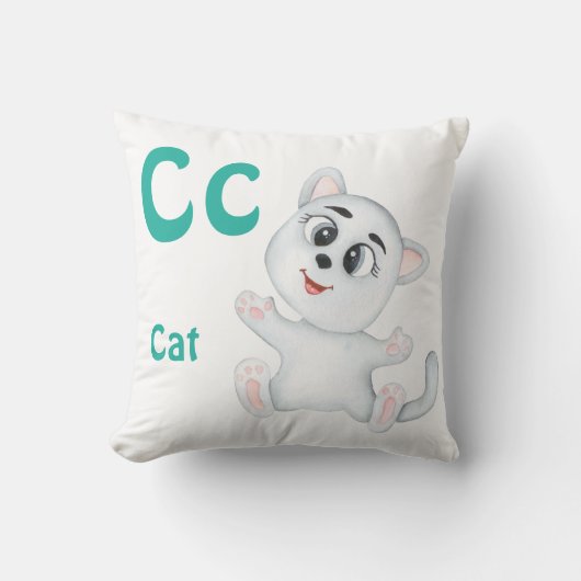Kat personaliseer ABC: Letter C - Voeg je naam toe Kussen (Voorkant)