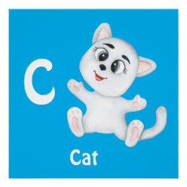 Kat personaliseer ABC: Letter C - Voeg je naam toe Perfect Poster
