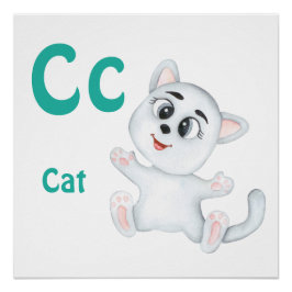 Kat personaliseer ABC: Letter C - Voeg je naam toe Perfect Poster