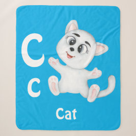 Kat personaliseer ABC: Letter C - Voeg je naam toe Sherpa Deken