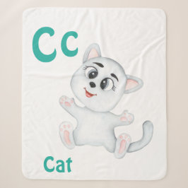 Kat personaliseer ABC: Letter C - Voeg je naam toe Sherpa Deken