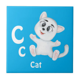 Kat personaliseer ABC: Letter C - Voeg je naam toe Tegeltje