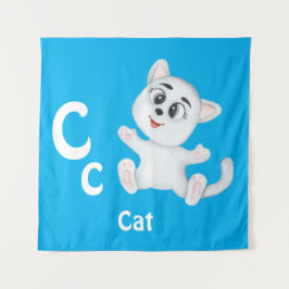 Kat personaliseer ABC: Letter C - Voeg je naam toe Wandkleed