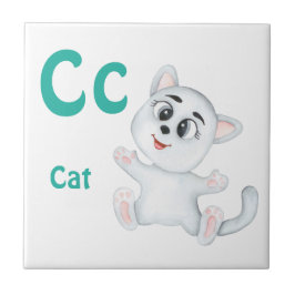 Kat personaliseren ABC: Letter C - Voeg je naam to Tegeltje