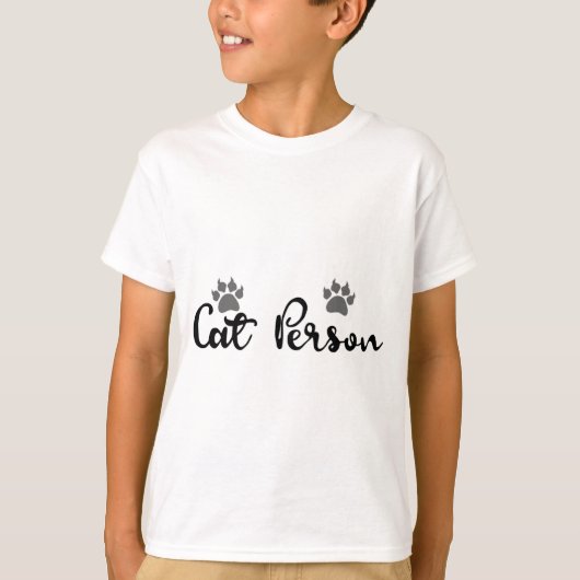Kat Persoon Typografie Kunst T-shirt (Voorkant)