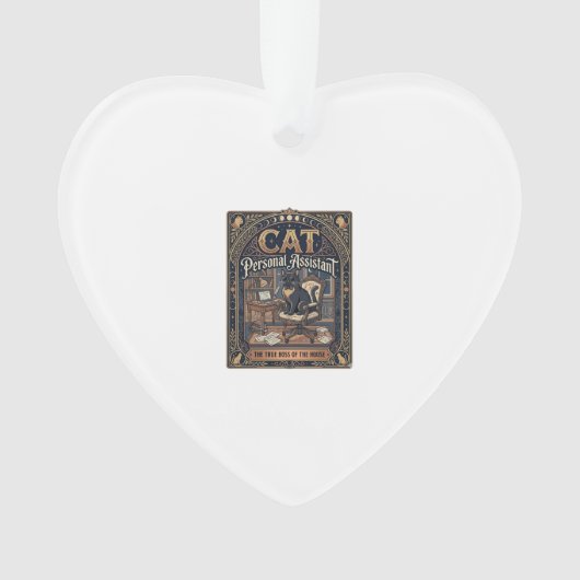 Kat Persoonlijke Assistent Kat Grappige Eigenaar H Ornament (voorkant)