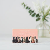 Kat Pet Care Pet Sitting Modern Grooming Visitekaartje (Staand voorkant)