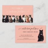 Kat Pet Care Pet Sitting Modern Grooming Visitekaartje (Voorkant / Achterkant)