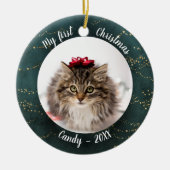 Kat Pet First kerstfoto Fairy Trees Keramisch Ornament (Voorkant)