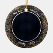 Kat Pet First kerstfoto Lijst Keramisch Ornament (Voorkant)