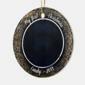 Kat Pet First kerstfoto Lijst Keramisch Ornament (Links)