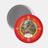 Kat Pet in Loing Memory Memorial Keepslag Magneet (Voorkant / Achterkant)
