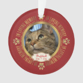 Kat Pet in Loing Memory Memorial Keepslag Ornament (voorkant)