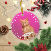 Kat Pet Keepomwille Kerstmis Eenvoudige foto Keramisch Ornament