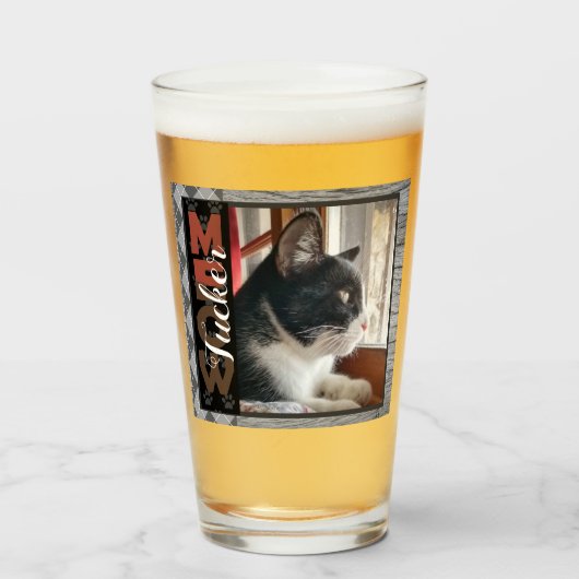 Kat Pet Name Meow One Photo Glas (Voorkant gevuld)