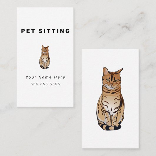 Kat Pet Sitting Visitekaartjes (Voorkant / Achterkant)