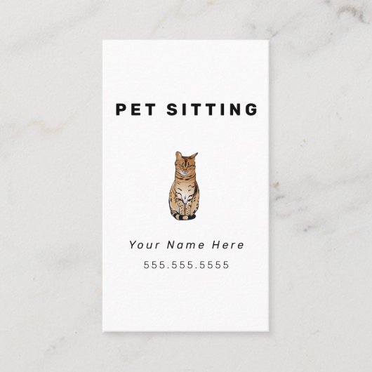 Kat Pet Sitting Visitekaartjes (Voorkant)