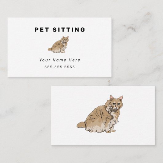 Kat Pet Sitting Visitekaartjes (Voorkant / Achterkant)