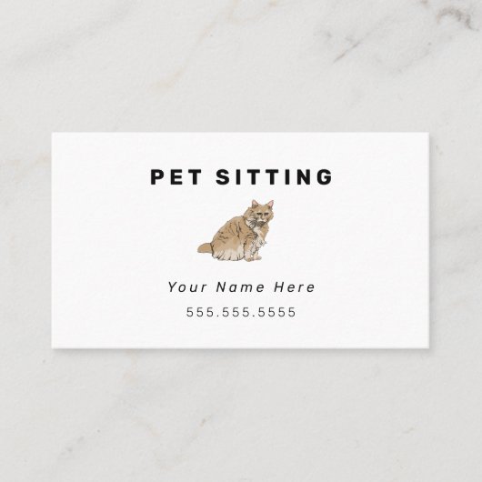 Kat Pet Sitting Visitekaartjes (Voorkant)